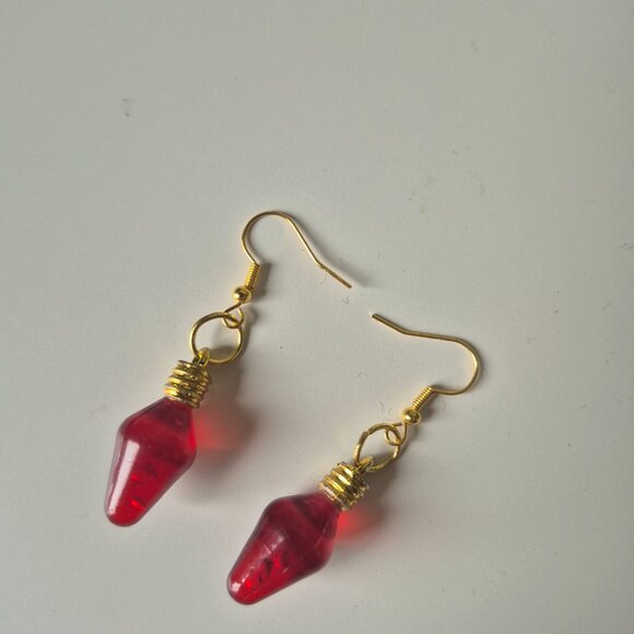 Holiday Christmas Lights Charm Earrings Handmade - Picture 5 of 5